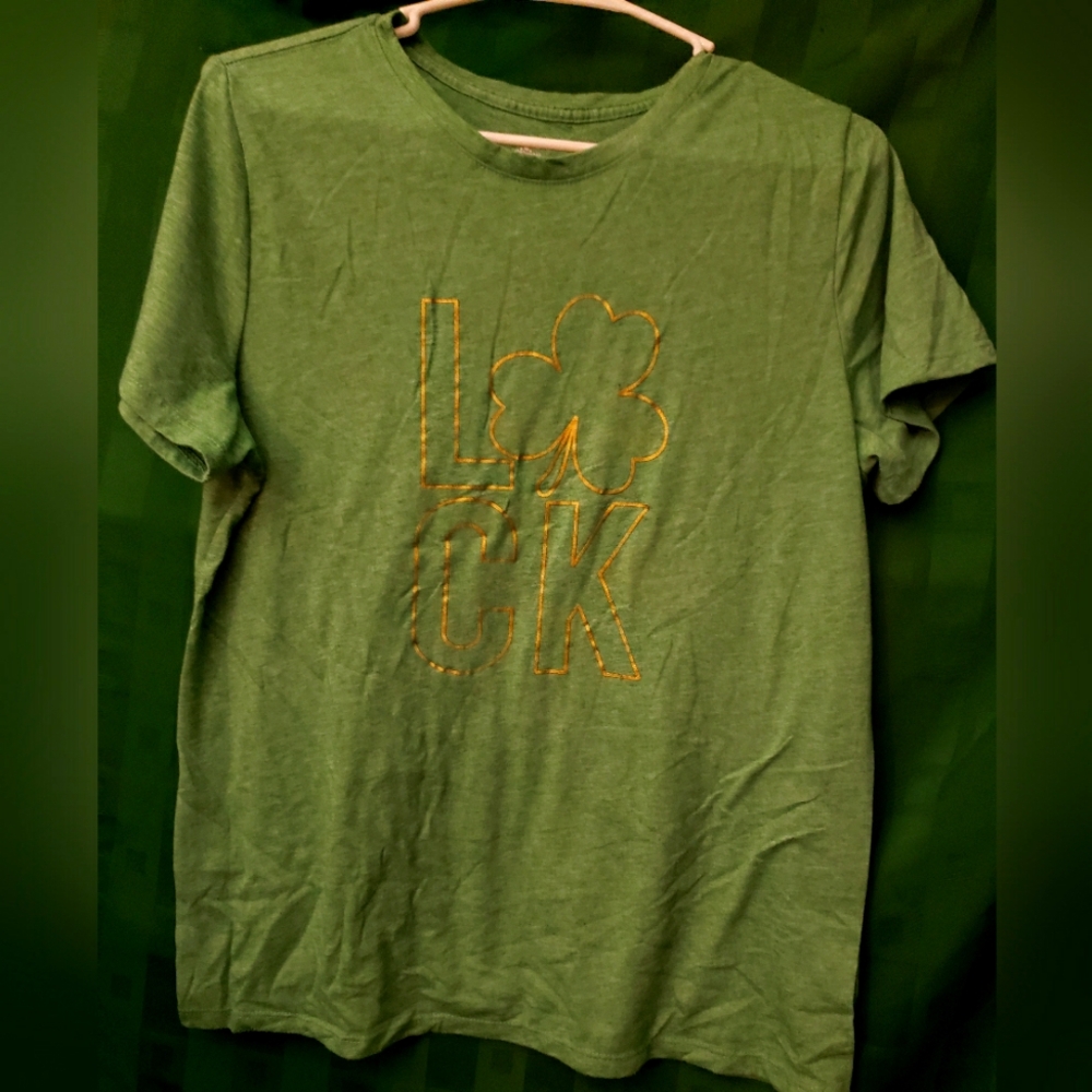 Large Green Luck Short Sleeve T Shirt